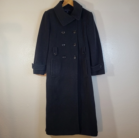 ❤️ Anne Klein Double Breasted Wool Blend Full Length Trench Coat - Picture 10 of 10